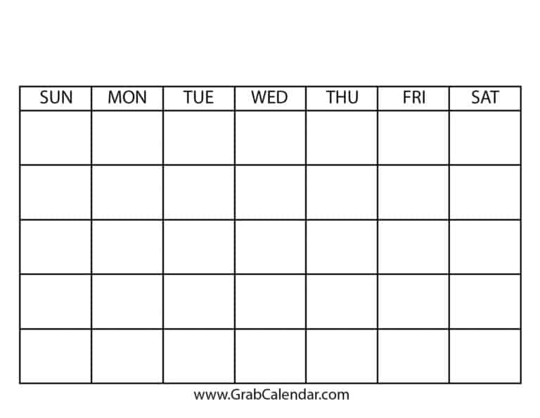 Customizable Blank Calendar – Free Printable Templates