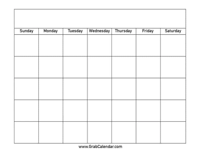 Free Printable Blank Calendar 2025 Templates