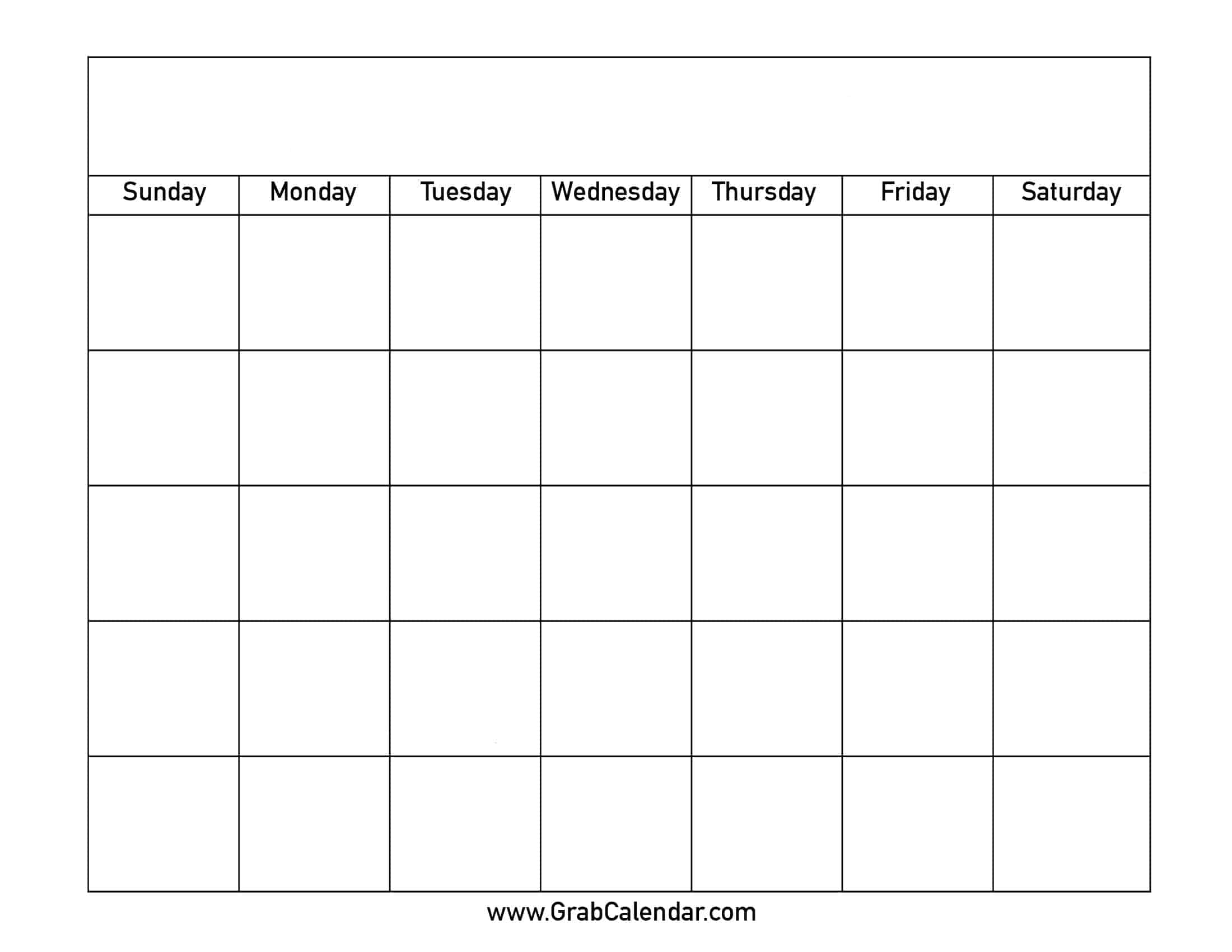 Printable Blank Calendar Templates Wiki Calendar Blank Monthly 