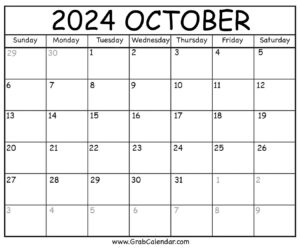 Printable October 2024 Calendar