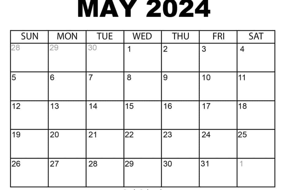 May 2024 Calendar