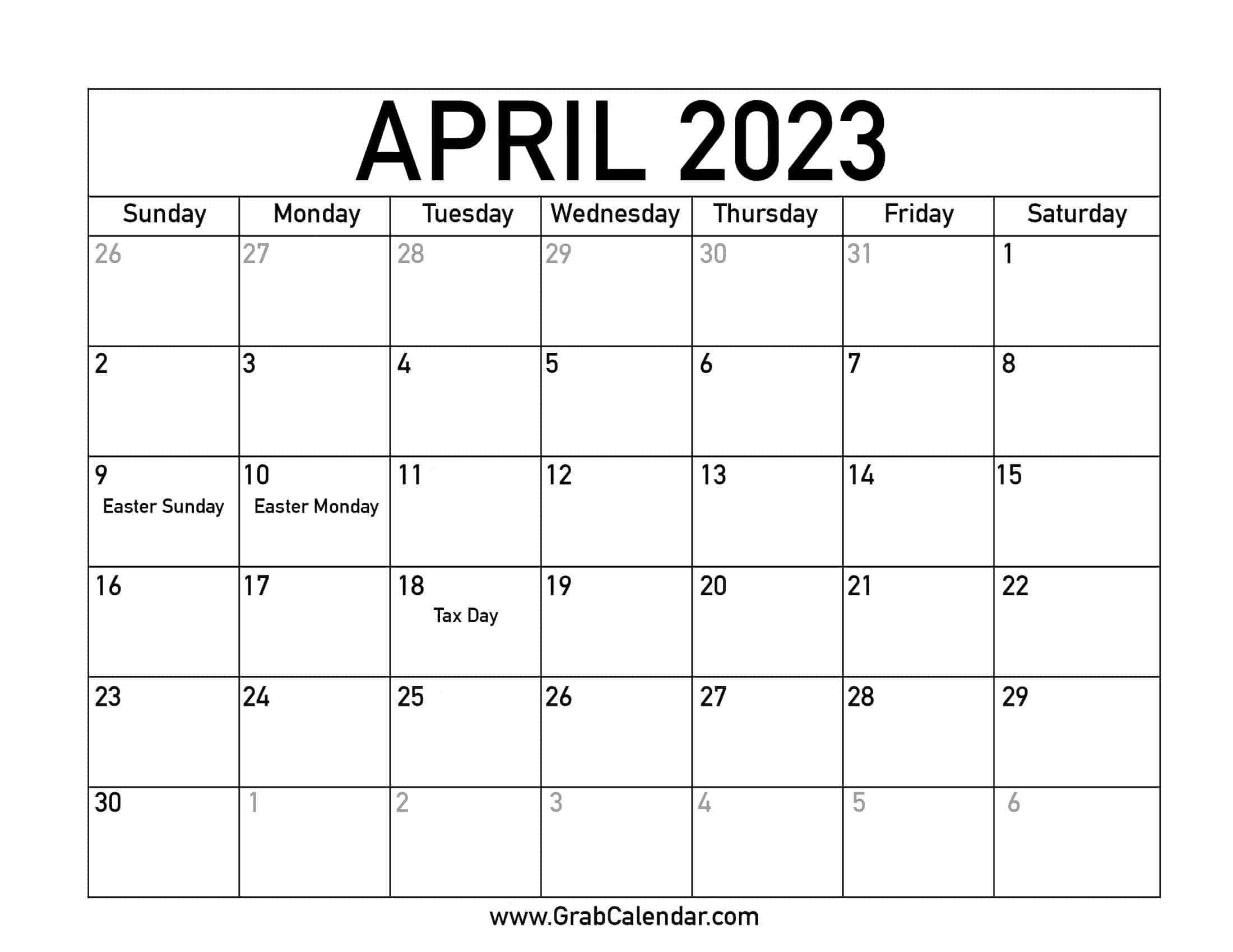 April 2023 Holiday Calendar Get Latest Map Update