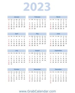 2023 Calendar - Grab Calendar