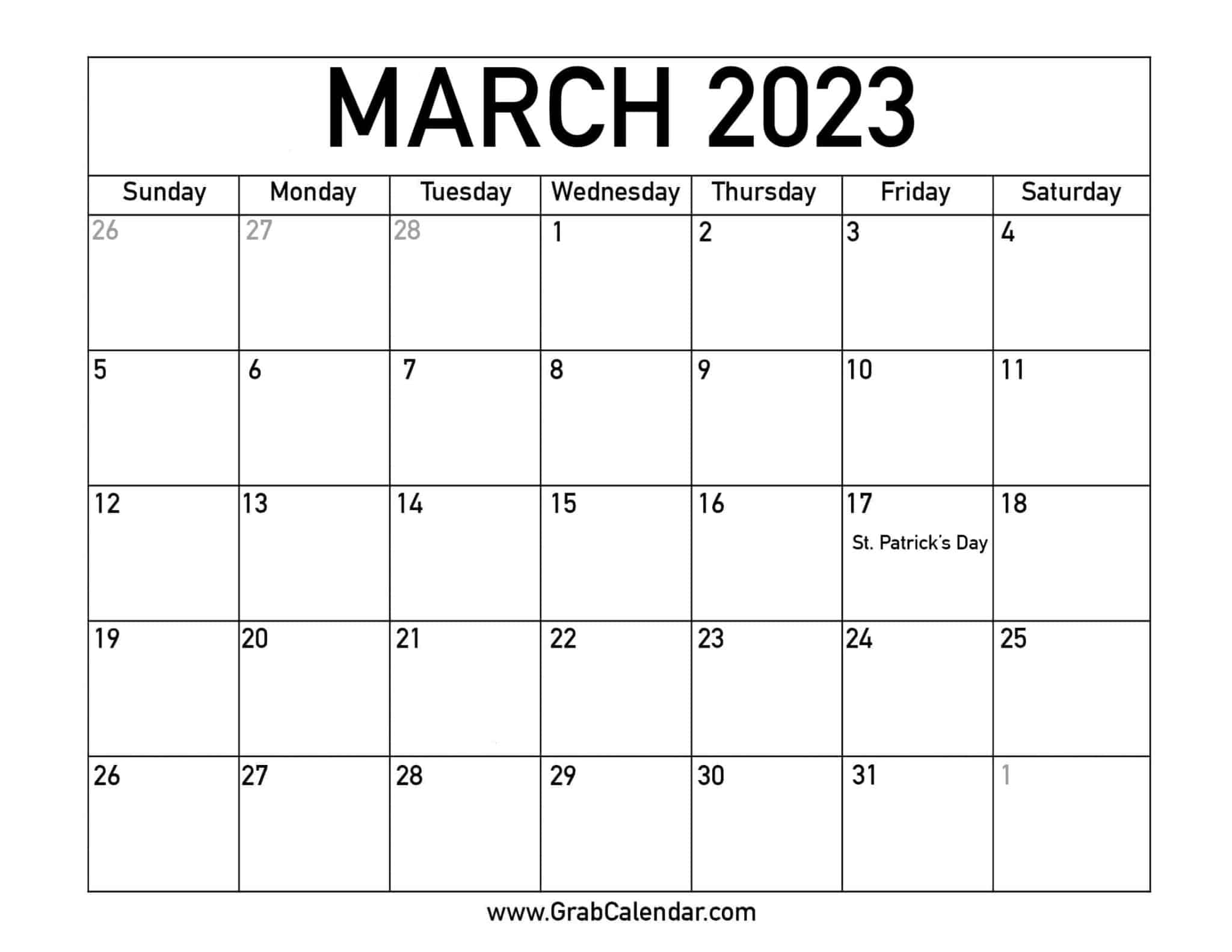March 2023 Calendar With Holidays 2048x1583 