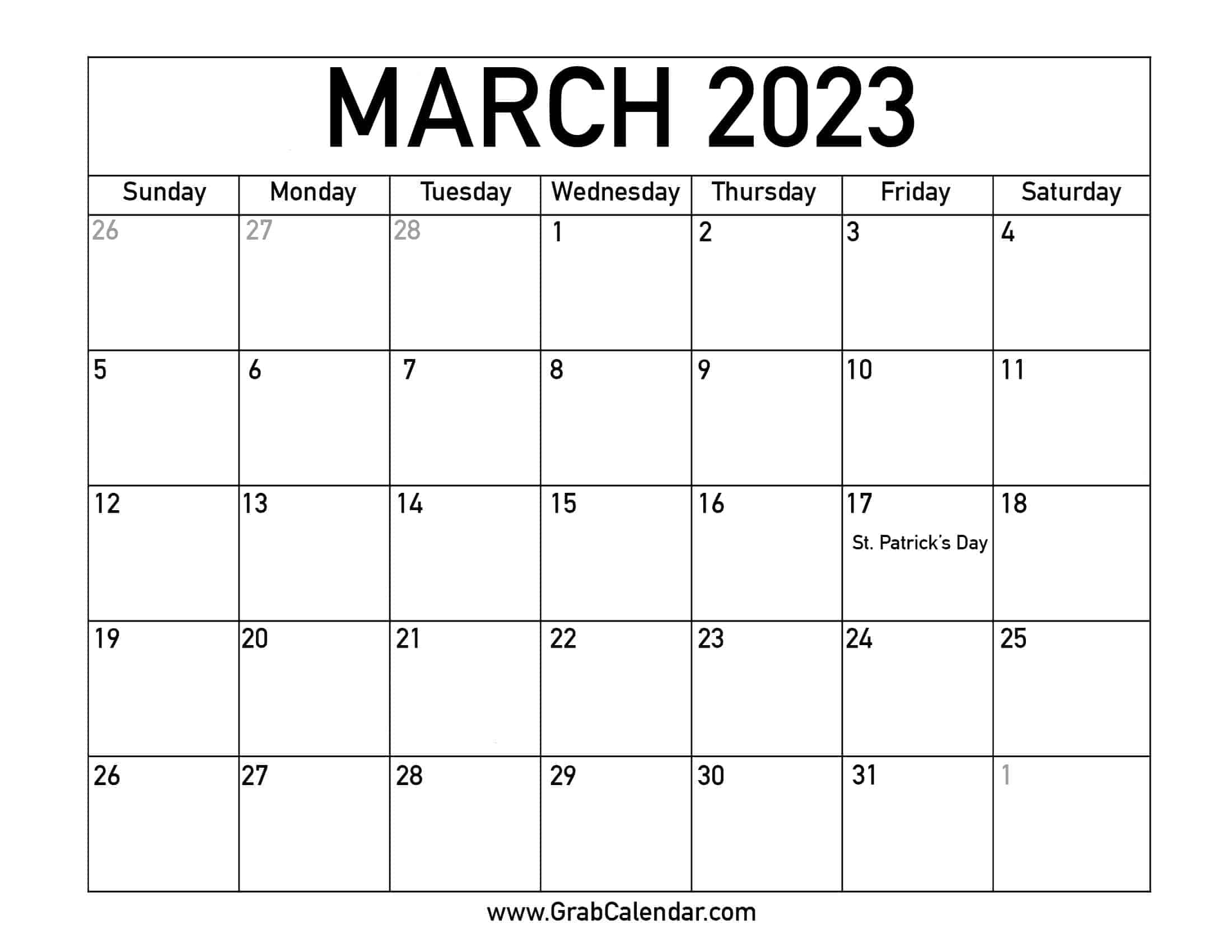 March 2023 Calendar Days Get Calendar 2023 Update