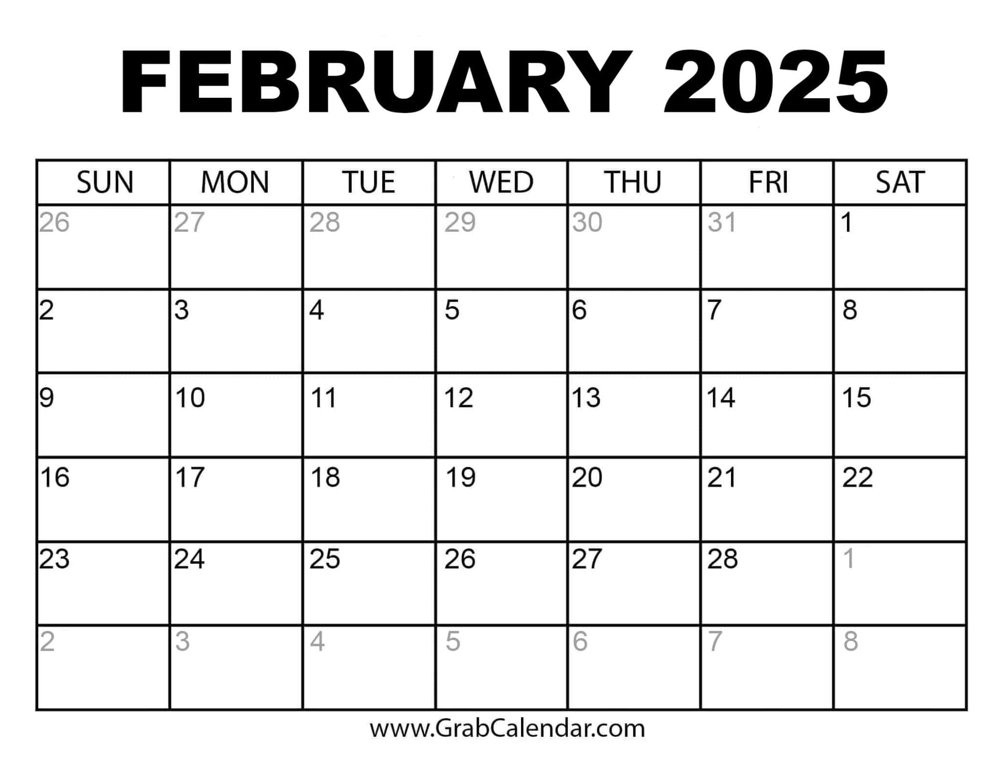 2025 Calendar Grab Calendar