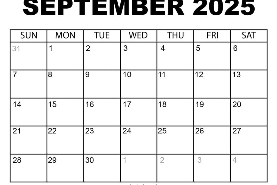 September 2025 Calendar